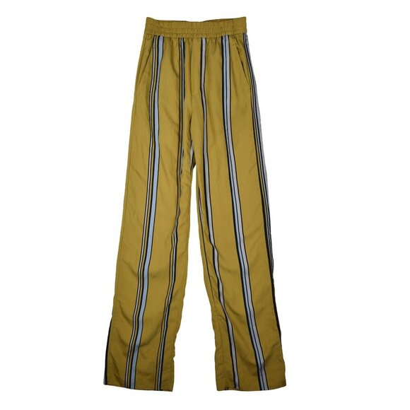 *Minor Flaws* Zara Woman Mustard Yellow Striped Wide-Leg Pants XS High Waist - Picture 1 of 11